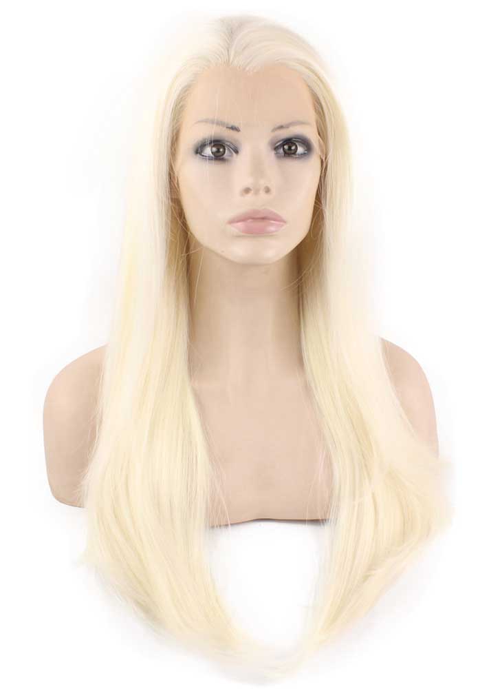 Long Straight light Blonde Natural Lace Front Wig
