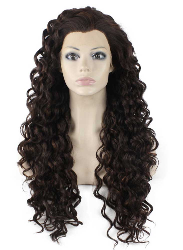 Dark Brown Long Curly Wig (26in)
