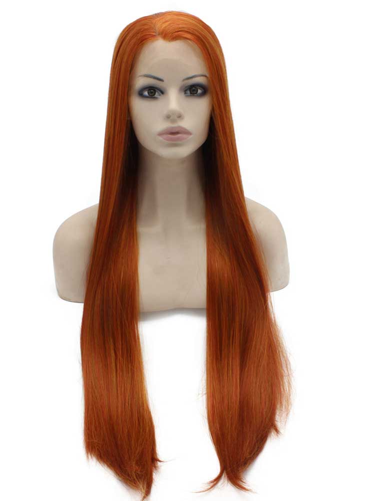Reddish Blonde Long Straight Wig