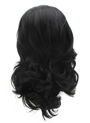 Black Wavy Wig (16in)