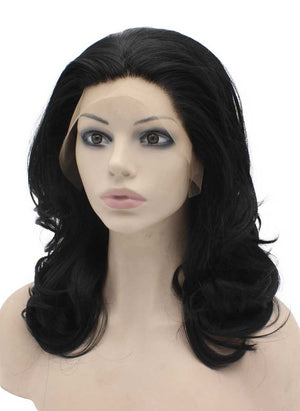 Black Wavy Wig (16in)