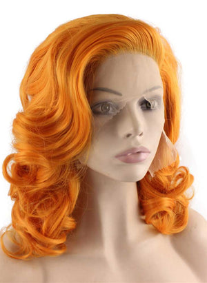 Orange Wavy Cosplay Wig (16in)