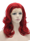 Shoulder Length Wavy Red Lace Front Synthetic Hair Natural Party Wig