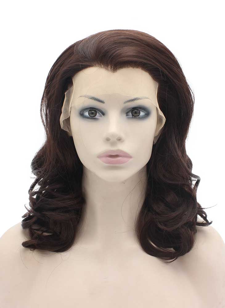 Dark Auburn Wavy Wig (16in)