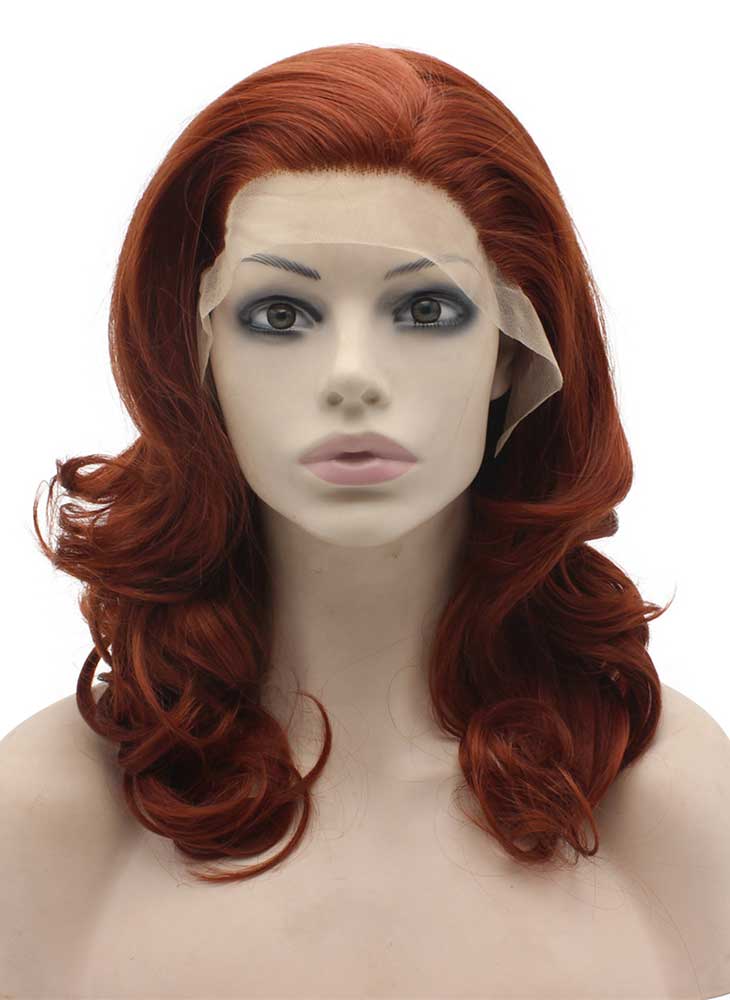 Burgundy Red Wavy Wig (16in)