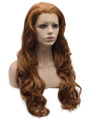 Auburn Long Wavy Synthetic Wig