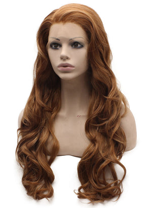 Auburn Long Wavy Synthetic Wig