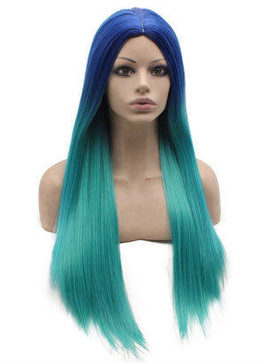 Blue Ombre Tone Synthetic Wig