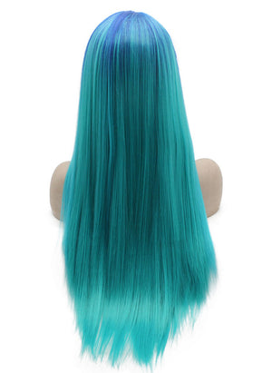 Blue Ombre Tone Synthetic Wig