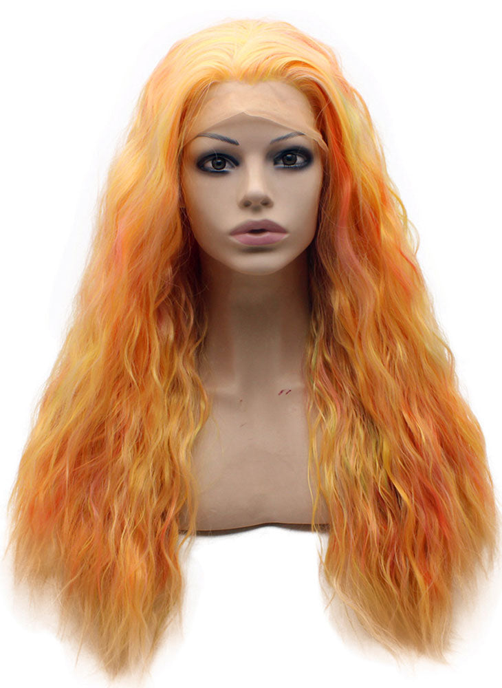 Colored Orange Ombre Kinky Curly Wig