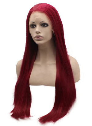 Dark Red Deep Parting 13*6 Synthetic Wig