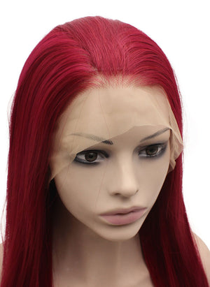 Dark Red Deep Parting 13*6 Synthetic Wig