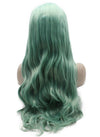 Emerald Green Wavy Lace Front Synthetic Wig