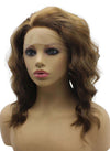 Highlight Brown Shoulder Length Curly Wig