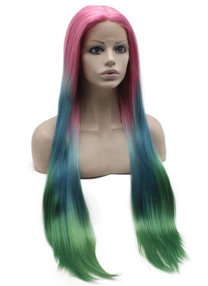 Colorful Ombre Lace Front Synthetic Wig