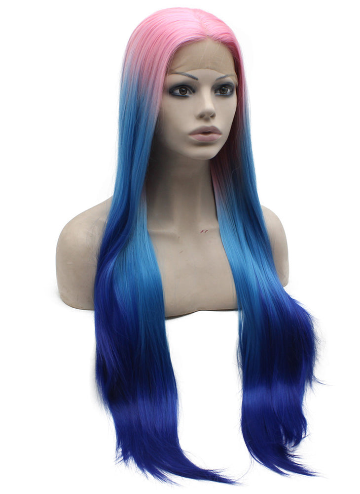 Ombre Pink Blue wig