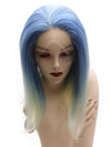 Synthetic Lace Front Short Bob Blue with Blonde Tip Wig