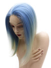 Synthetic Lace Front Short Bob Blue with Blonde Tip Wig