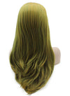 Long Straight Lace Front Green Halloween Wig Costume