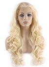 Long Wavy Light Blonde Heat Resistant Synthetic Lace Front Wig Natural