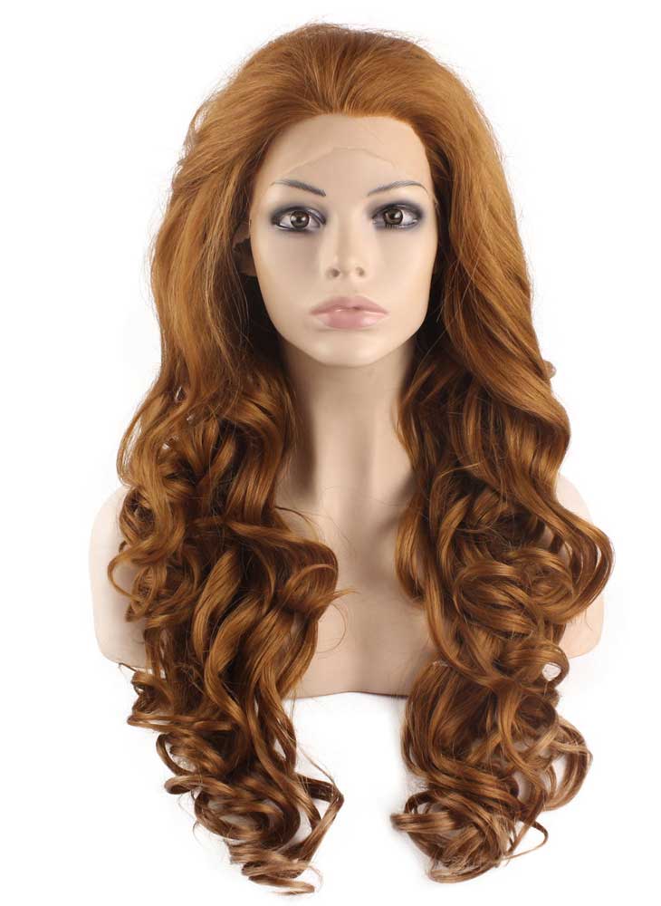 Long Wavy Blonde Heat Resistant Synthetic Lace Front Wig Natural