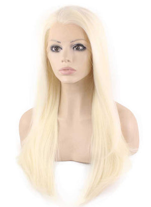 Long Straight light Blonde Natural Lace Front Wig