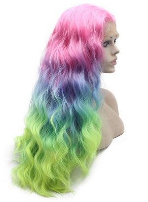 Rainbow Color Synthetic Lace Front Wig