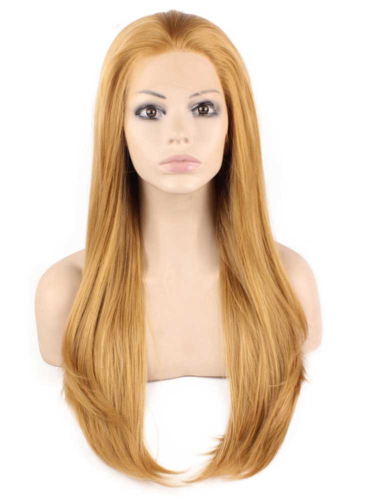 Long Straight Blonde Natural Lace Front Synthetic Hair Wig