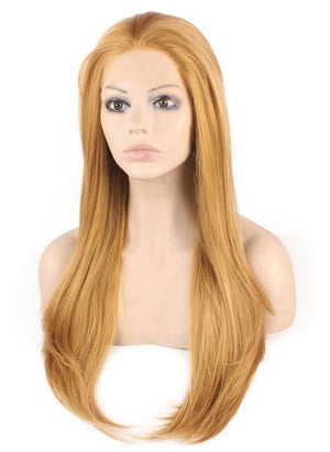 Long Straight Blonde Natural Lace Front Synthetic Hair Wig