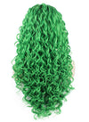 Long Curly Green Synthetic Lace Front Cosplay Party Wig