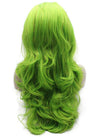 Long Wavy Synthetic Lace Front Light Green Tinsel Wig