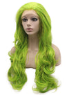 Long Wavy Synthetic Lace Front Light Green Tinsel Wig