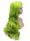 Long Wavy Synthetic Lace Front Light Green Tinsel Wig