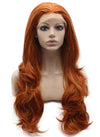 Long Wavy Synthetic Lace Front Red Blonde Tinsel Wig