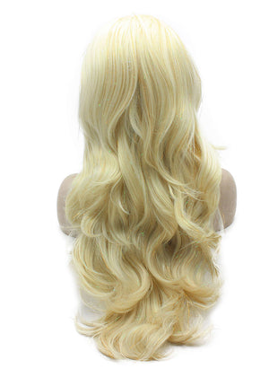 Long Wavy Synthetic Lace Front Blonde Tinsel Wig