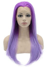 Long Straight Two Tone Ombre Purple Lace Front Synthetic Wig