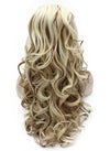 Long Wavy Blonde Auburn Mix Two Tone Synthetic Lace Front Wig Natural