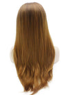 Long Straight Two Tone Ombre Dark Root Blonde Natural Lace Front Wig