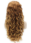 Long Curly Auburn Blonde Heat Safe Fiber Hair Lace Front Wig