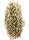 Long Curly Blond Mix Heat Friendly Fiber Hair Lace Front Wig