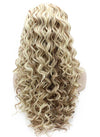 Long Curly Blond Auburn Two Tone Lace Front Wig