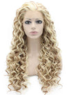 Long Curly Blond Auburn Two Tone Lace Front Wig