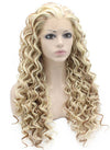 Long Curly Blond Auburn Two Tone Lace Front Wig