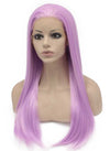 Long Straight Light Purple Lace Front Synthetic Hair Costume Wig