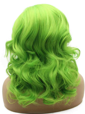 Light Green Wavy Cosplay Lace Front Wig (16in)