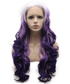 Long Wavy Synthetic Lace Front Two-Tone Blonde Purple Wig