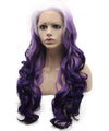 Long Wavy Synthetic Lace Front Two-Tone Blonde Purple Wig