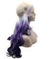 Long Wavy Synthetic Lace Front Two-Tone Blonde Purple Wig