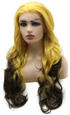 Mxangel Synthetic Lace Front Yellow Brown Mix Color Wig