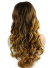 Long Wavy Three Tone Blonde Hand Tied Lace Front Synthetic Wig